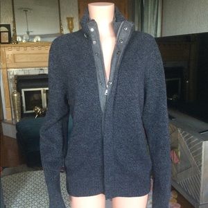 Hackett London Merino Cashmere Zip Cardigan L